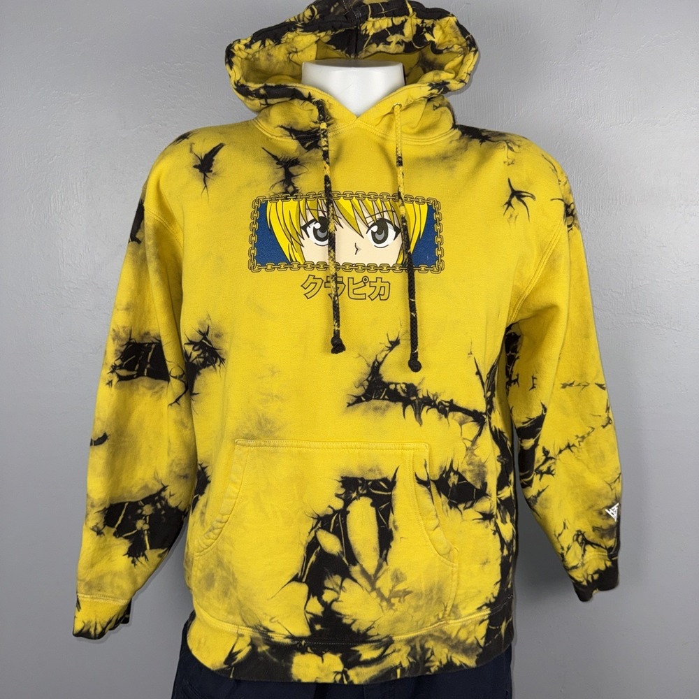 Hypland Hunter x Hunter kurapika Sweater L Yellow Tie Dye Fleece Anime Hoodie
